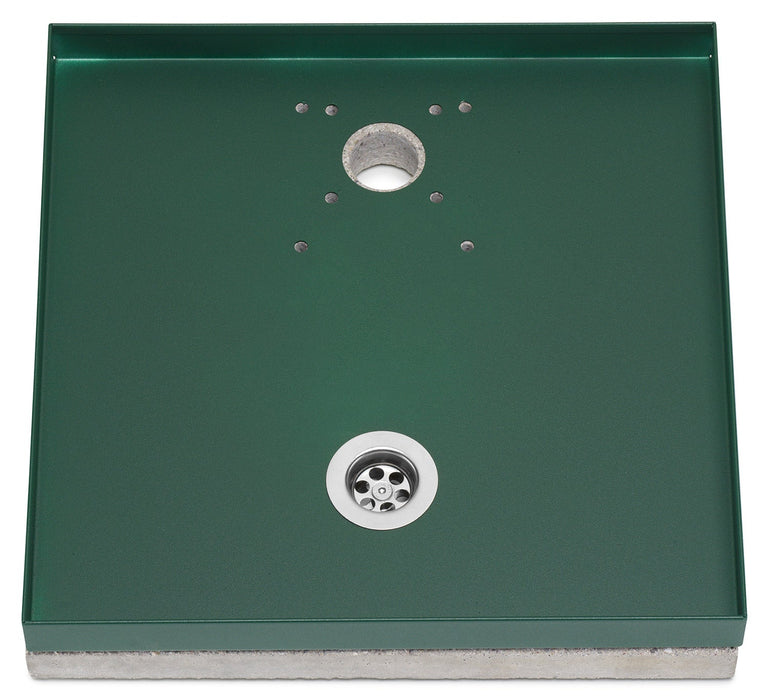 Base Portaciottolo per Fontane 40x40x8 cm in Metallo con Base in Cemento Belfer 42/BSE/10 Verde