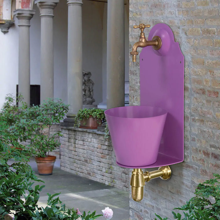 Fontana a Parete da Giardino con Rubinetto Belfer 42/PR Viola