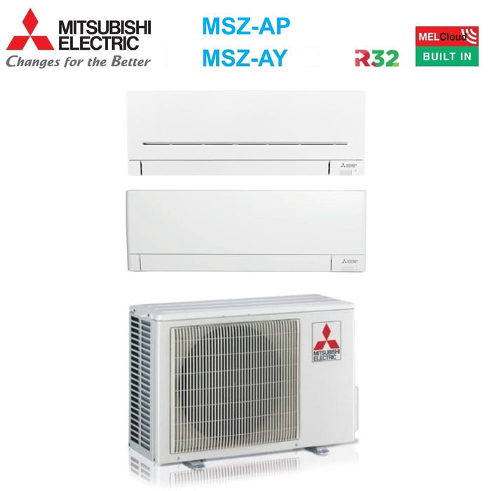 Climatizzatore Condizionatore Mitsubishi Electric Dual Split Inverter serie MSZ-AP / MSZ-AY 7+12 con MXZ-2F53VF R-32 Wi-Fi Integrato 7000+12000